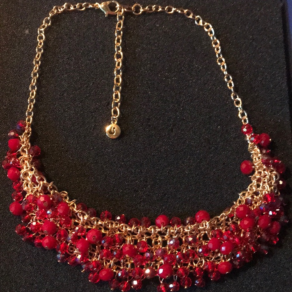 Rare Red Gold Ruby vintage GV Swarovski necklace.